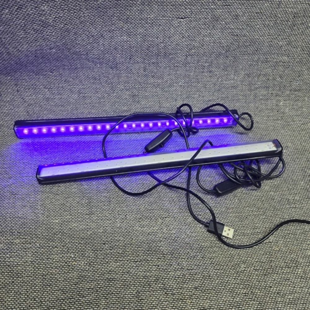 Unbranded LED Blacklight Bar 2pc Set‎ USB Powered 1ft Purple Good UV Neon Glow
